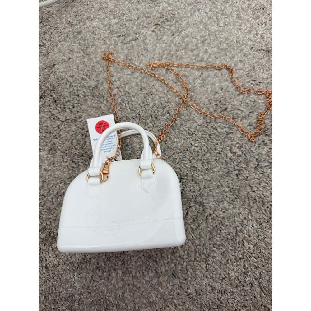 Mini White Jelly Purse with Gold Chain – NWT